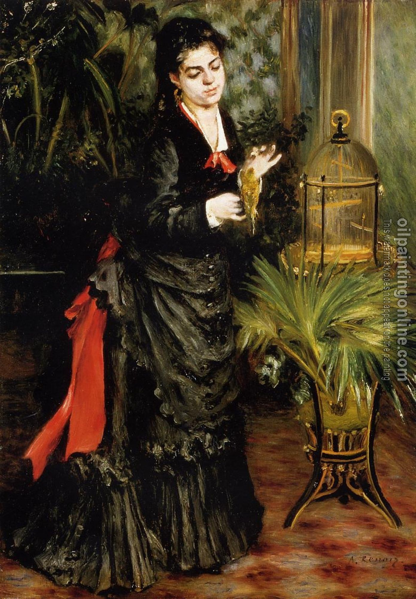 Renoir, Pierre Auguste - Woman with a Parrot, Henriette Darras